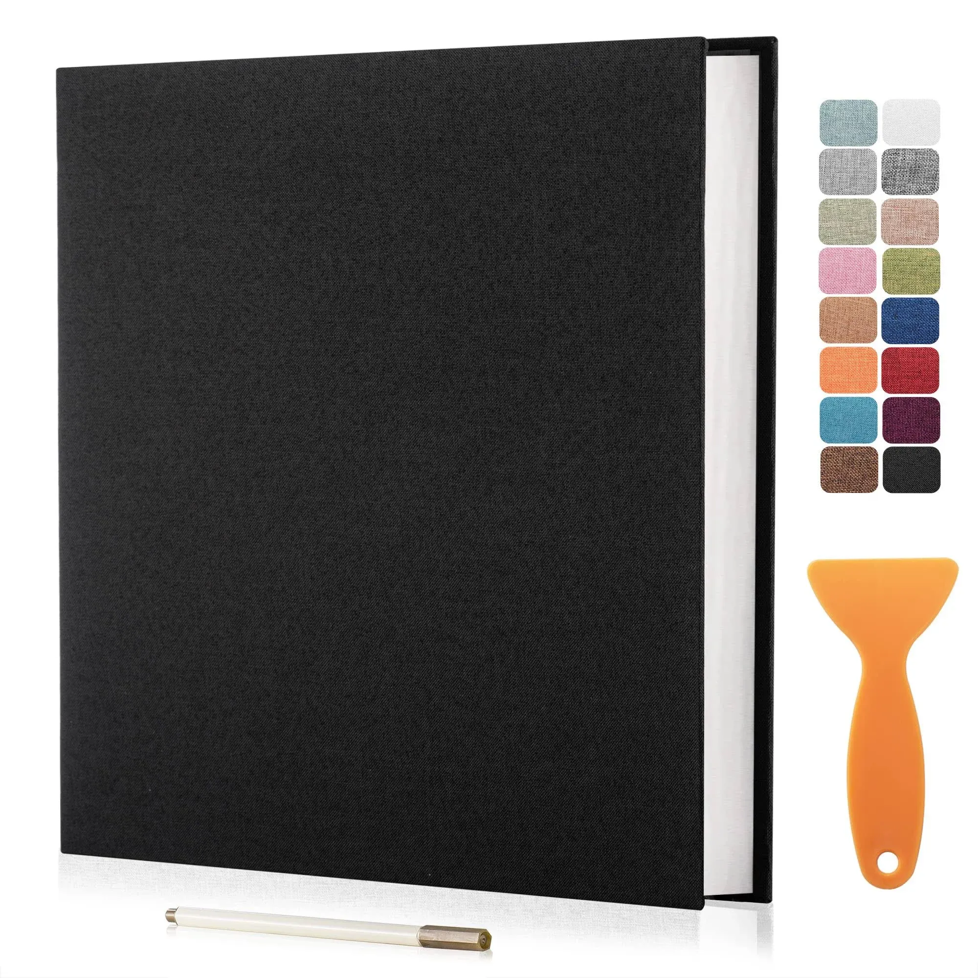 Large Photo Album Self Adhesive Scrapbook Album for 11&#034;x10.6&#034; 40Pages Black