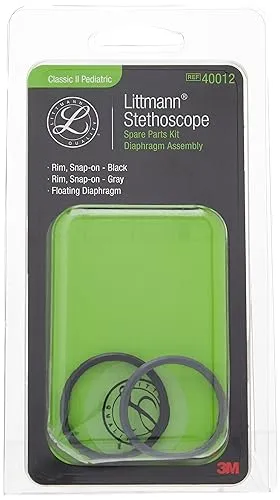 3M Littmann Stethoscope Spare Parts Kit, Classic II Pediatric Diaphragm Assembly, 40012,Black