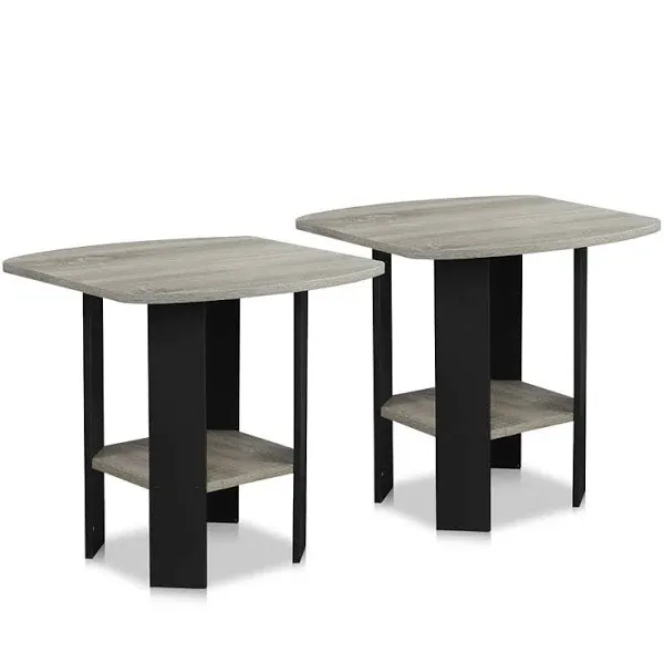 Furinno 2-11180GYW Simple Design End Table, French Oak Grey - 2 pack