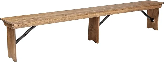 Flash Furniture Hercules Folding Farm Bench, Beige