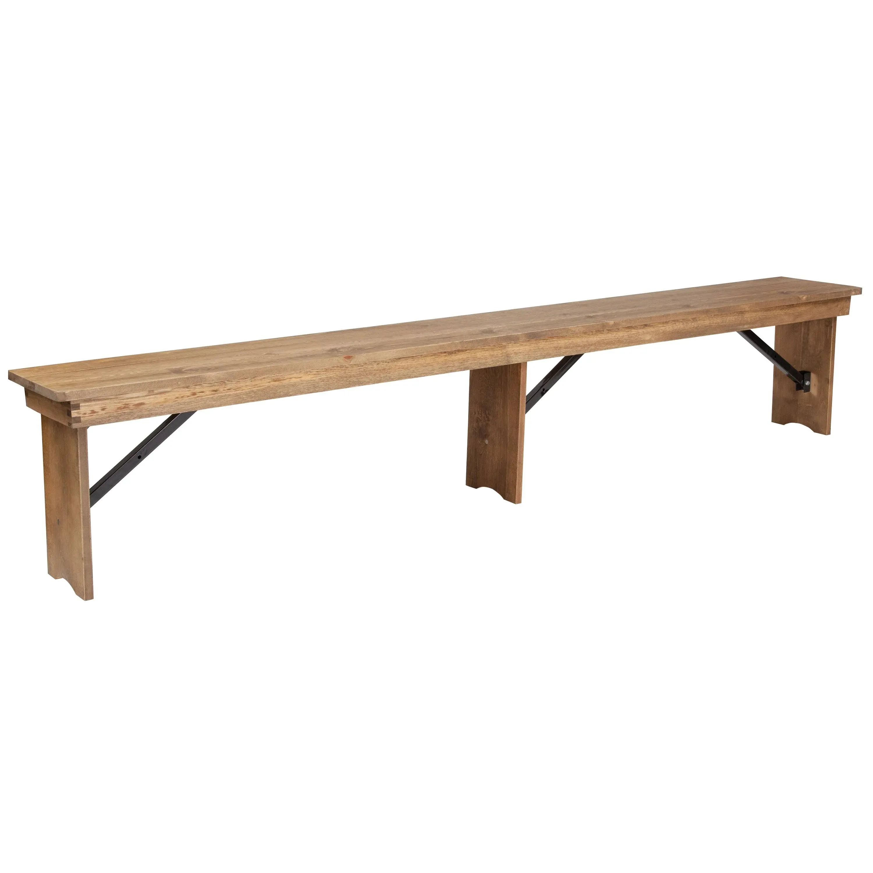 Flash Furniture Hercules Folding Farm Bench, Beige