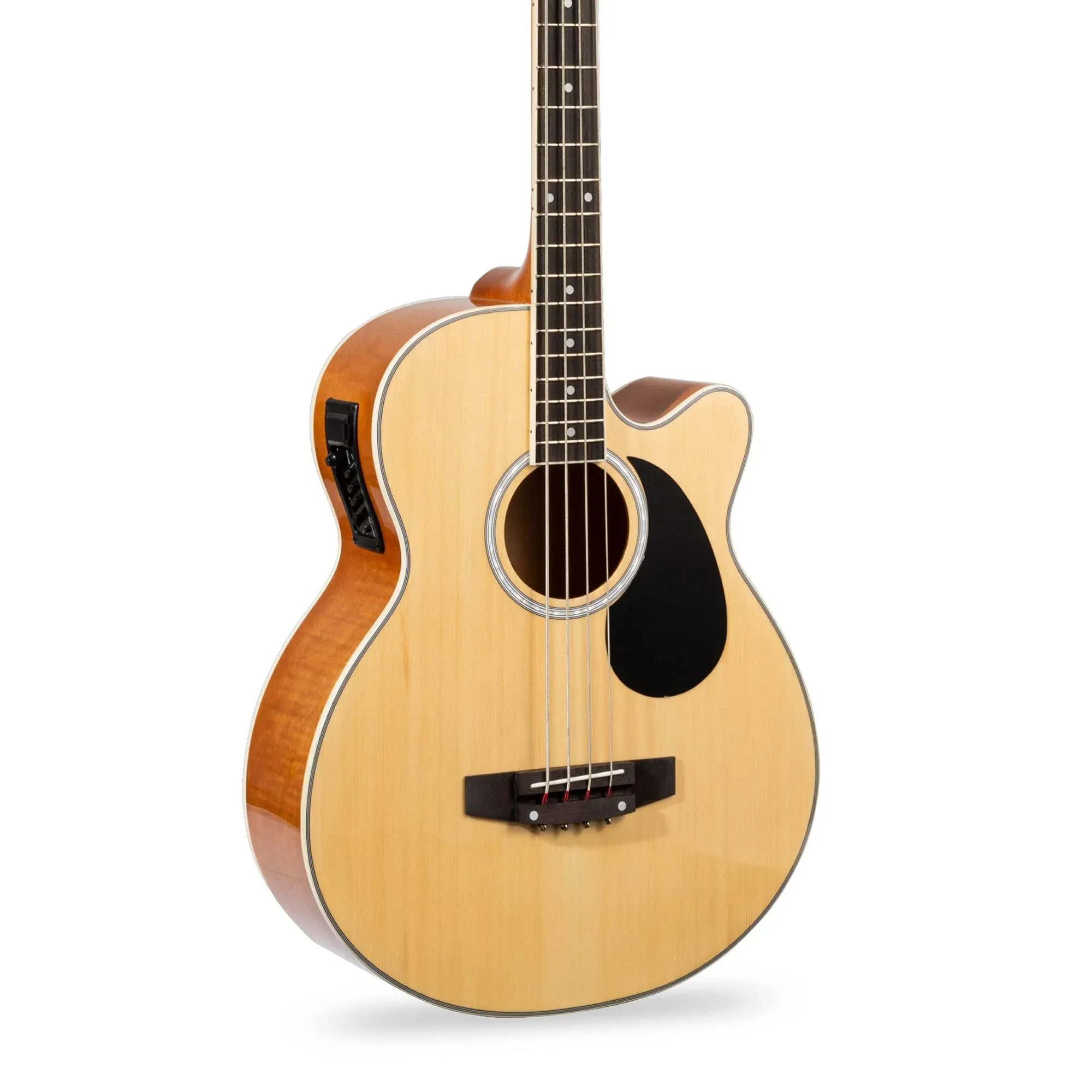 Best Choice Products Natural Acoustic Electric Bass Guitar with Equalizer Solid Construction