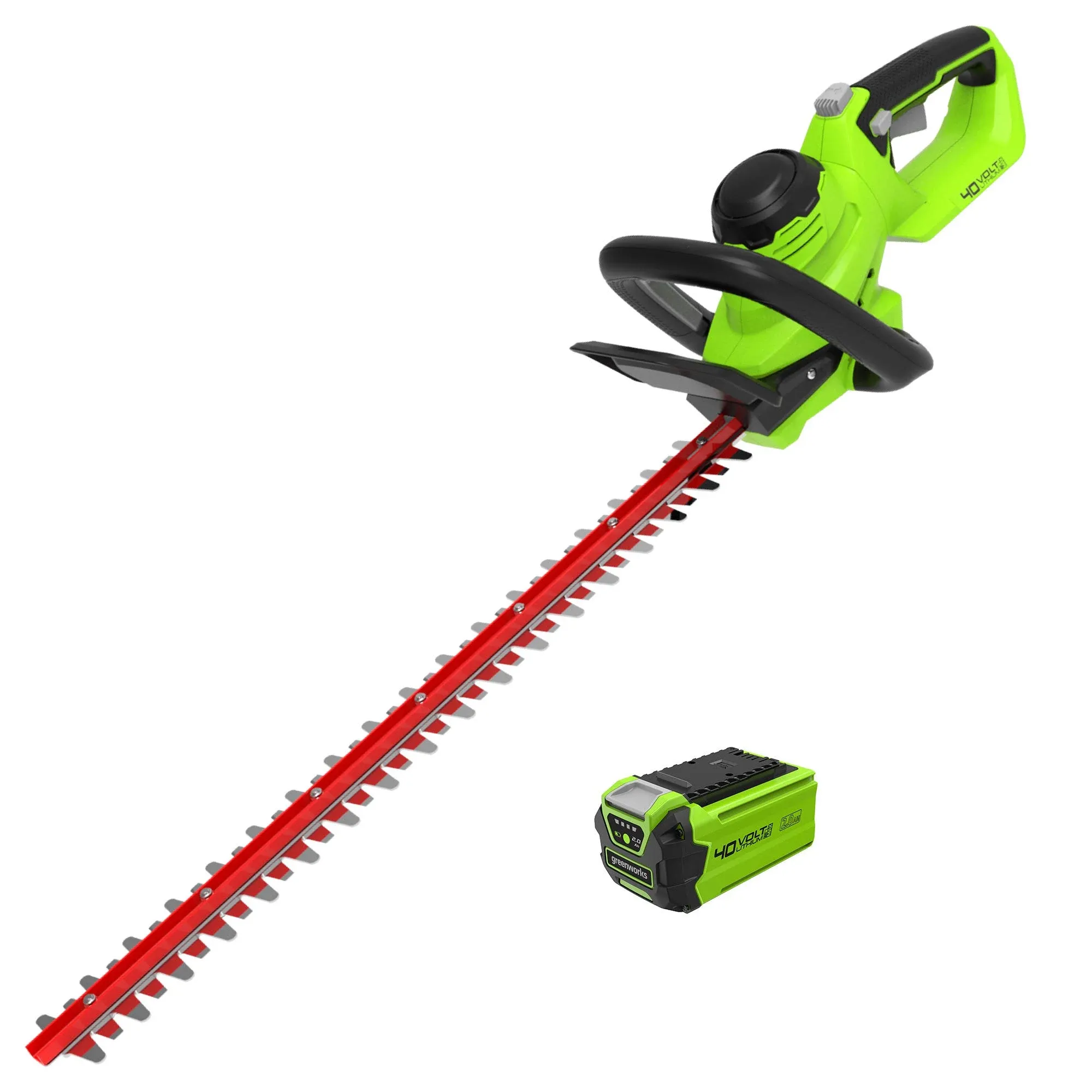 Greenworks 40V 24 in. Hedge Trimmer with 2Ah USB Battery and Charger