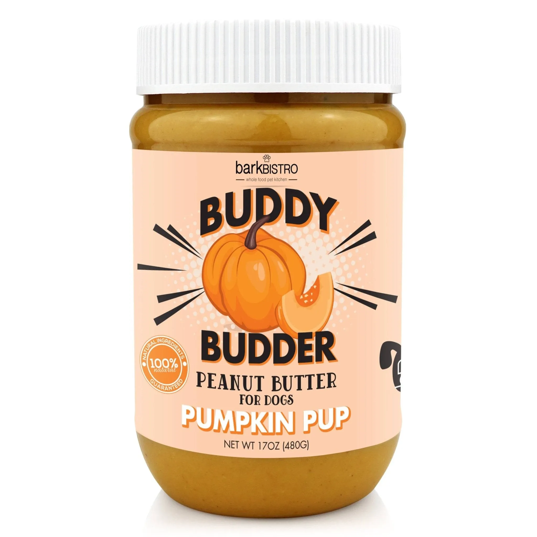 Bark Bistro Buddy Budder Pumpkin Pup Peanut Butter for Dogs