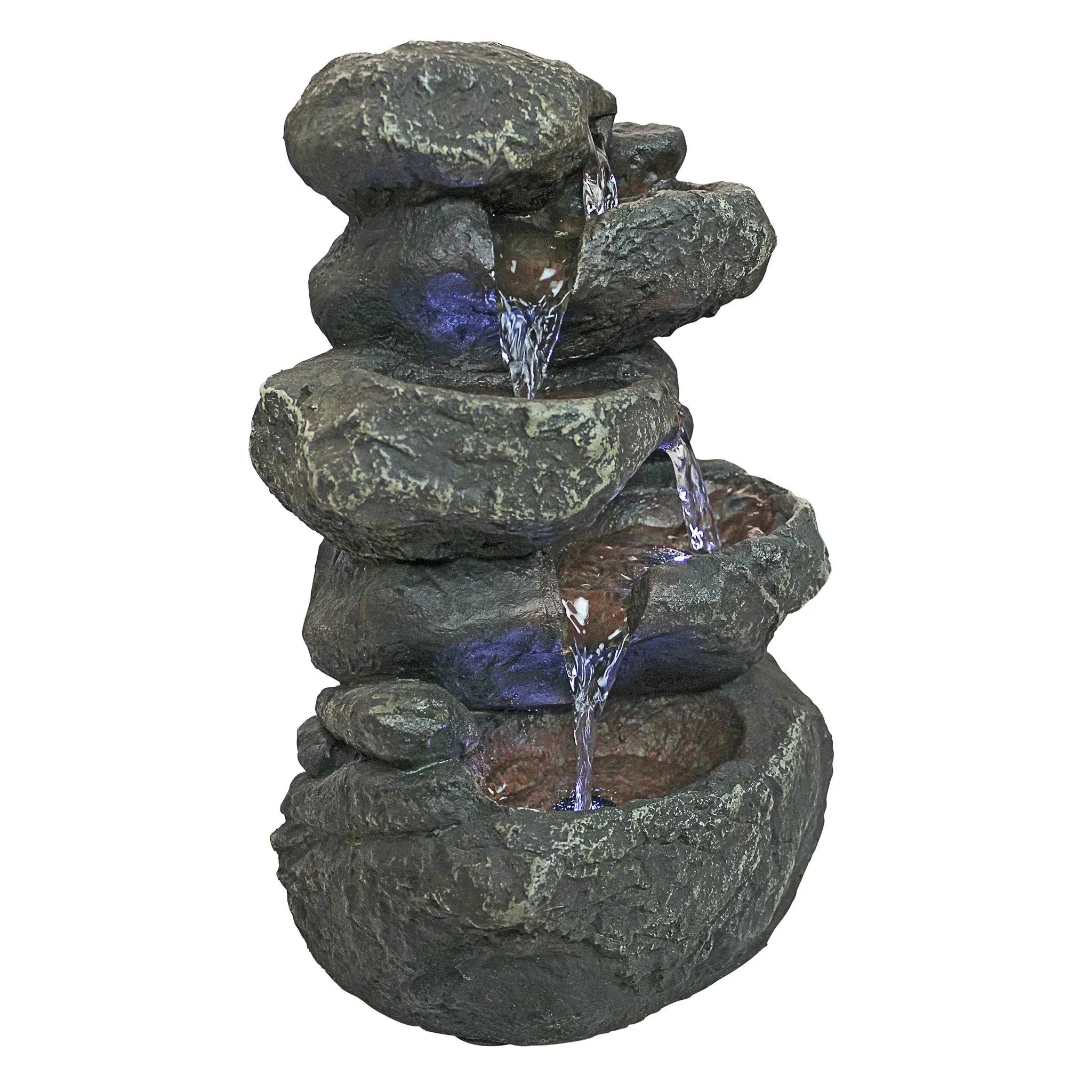 DW35127 - Anchor Falls Cascading Garden Fountain w/Pump &amp; LED Lighting