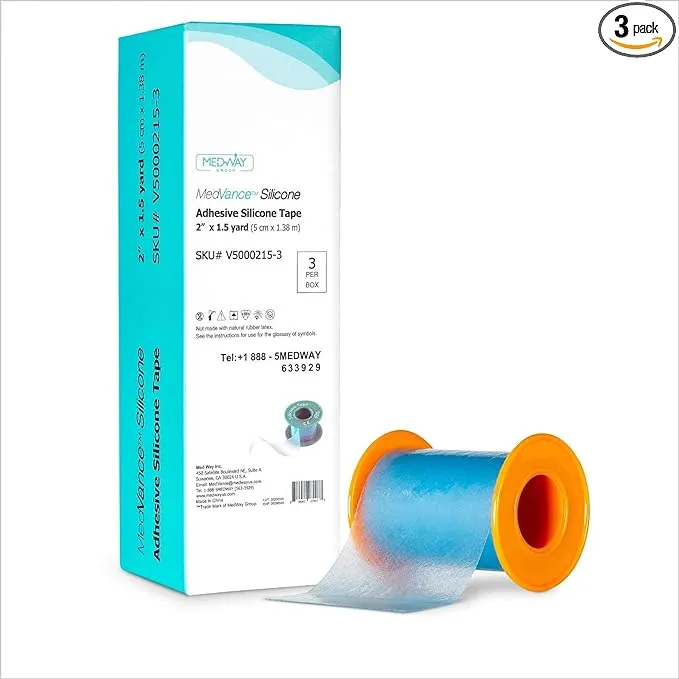 MedVance Silicone Tape 2" Wide Soft with Perforation and Cuttable (3 Pack, 1.5 Yards)