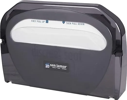 San Jamar TS510TBK Toilet Seat Cover Dispenser, Black Pearl