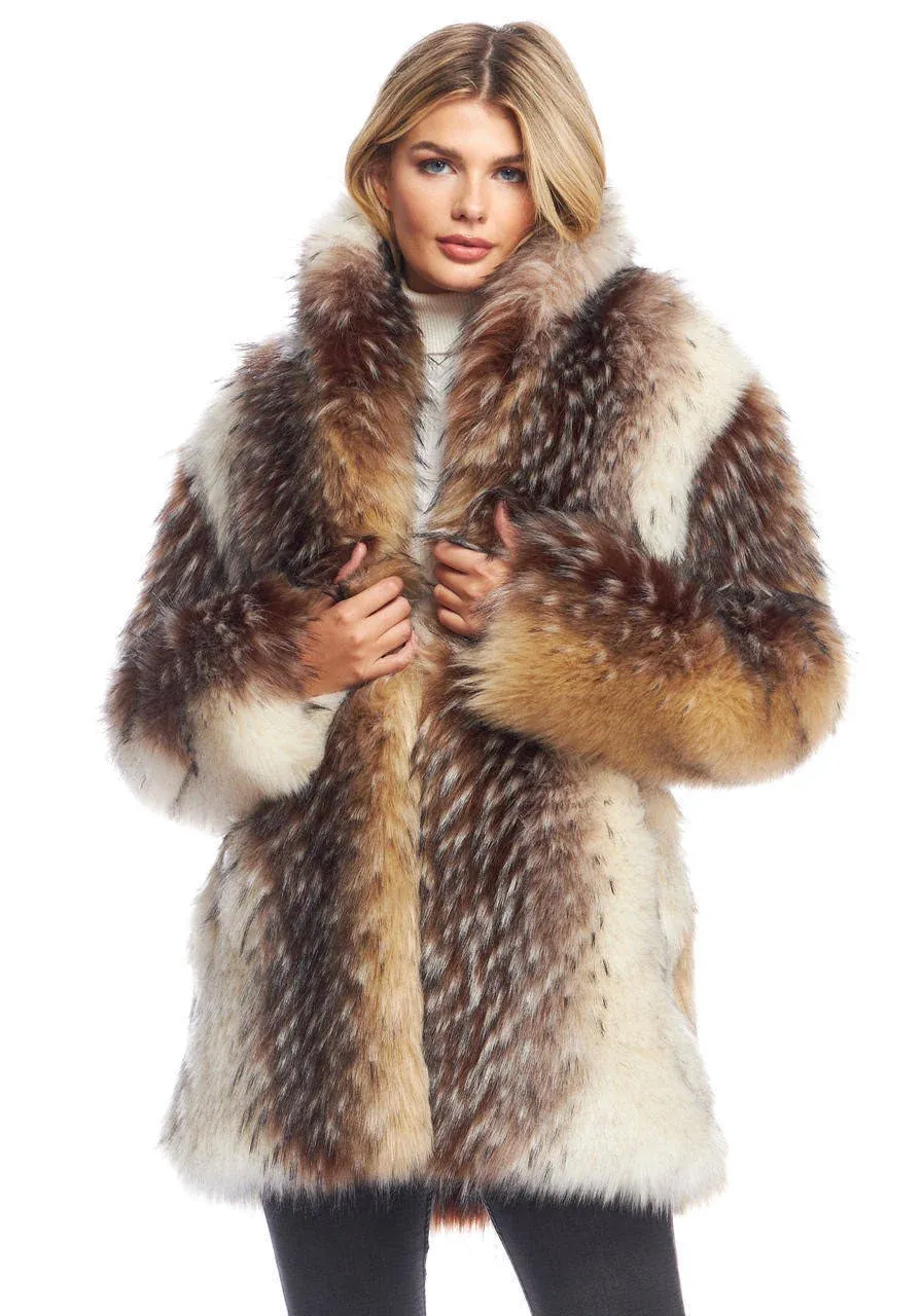 Fabulous-Furs Donna Salyers Shawl Collar Faux Fur Jacket