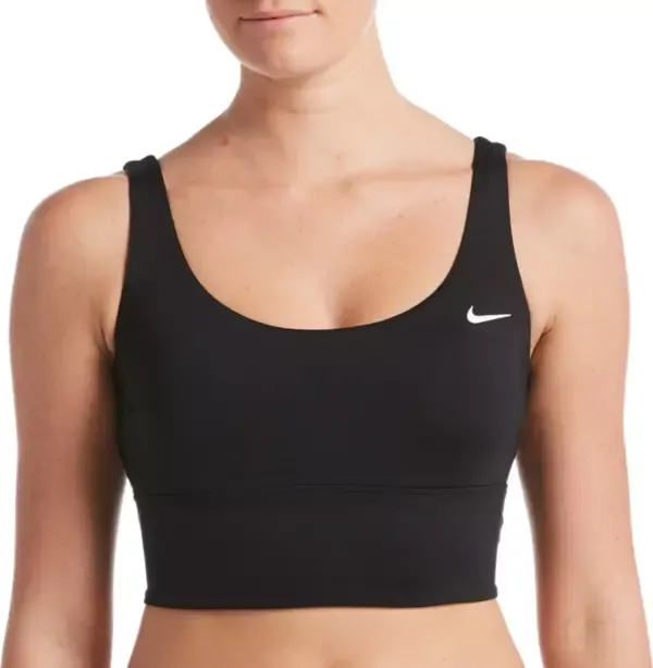 Nike Women's Essential Scoop Neck Midkini Top, Medium, Sea Coral