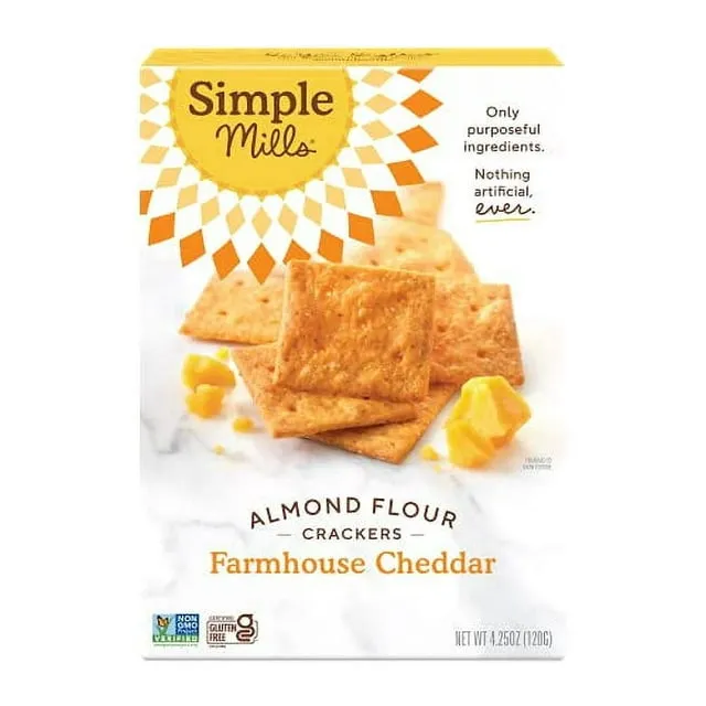 Simple Mills Almond Flour Crackers Farmhouse Cheddar