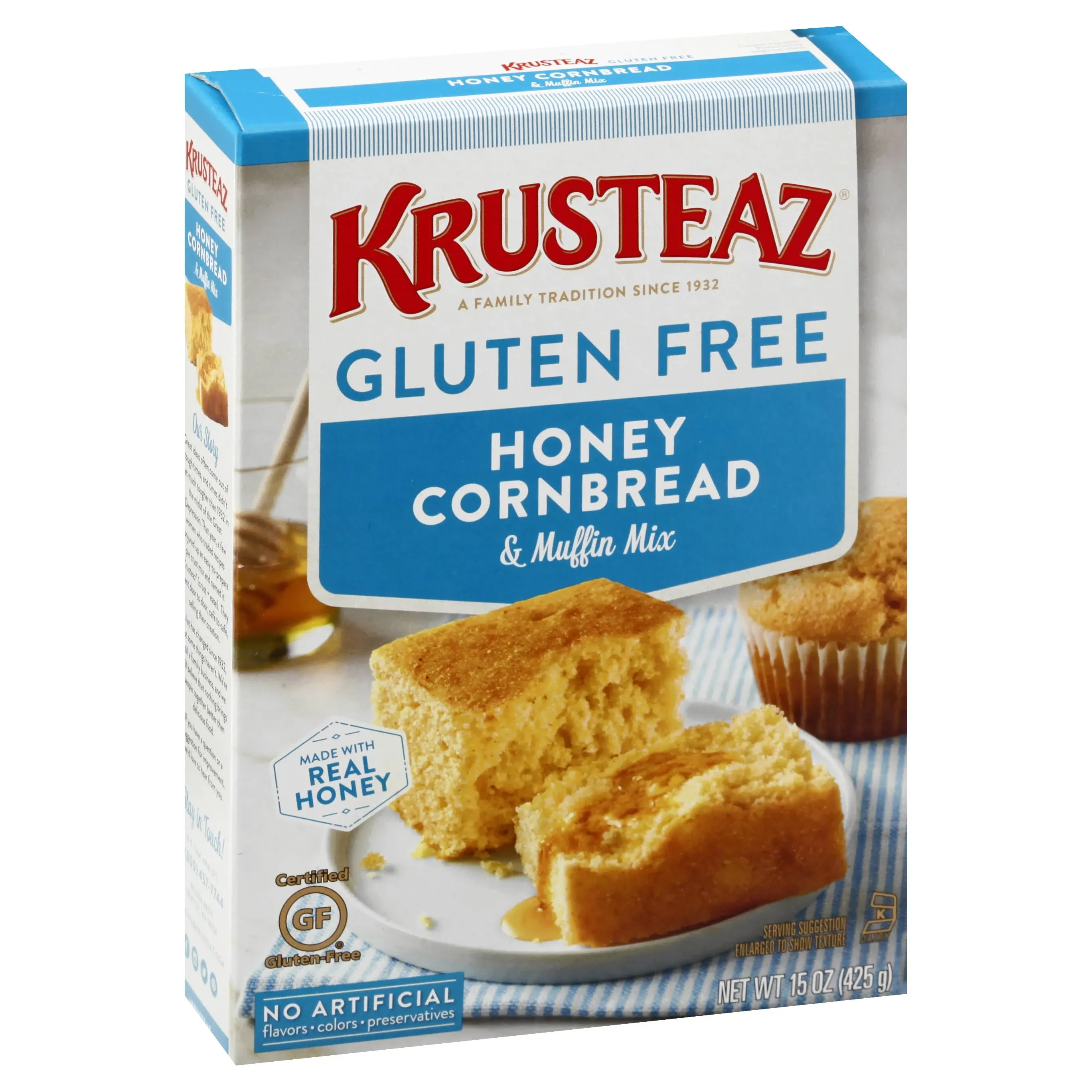 Krusteaz Cornbread & Muffin Mix, Gluten Free, Honey - 15 oz