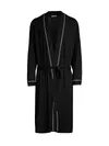 William Lightweight Jersey Knit Robe In Black Ivory