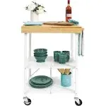 Kitchen Island Cart with Wheels (Silver)