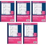 Adams Money and Rent Receipt Book 3-Part Carbonless White/Canary/Pink 7 5/8" x 10 7/8" 100 Sets per Book 5 Books 500 Sets Total (TC1182)