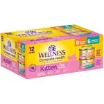 Wellness Complete Health Kitten Canned Wet Cat Food, Variety Pack (whitefish & Tuna and Chicken), 3 Ounces, Pack of 12