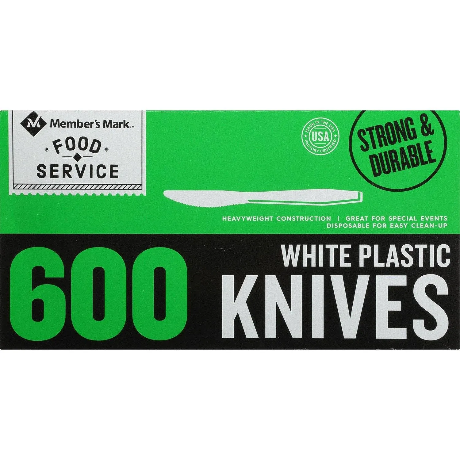 Member&#039;s Mark Plastic Knives, Heavyweight, White (600 ct.)