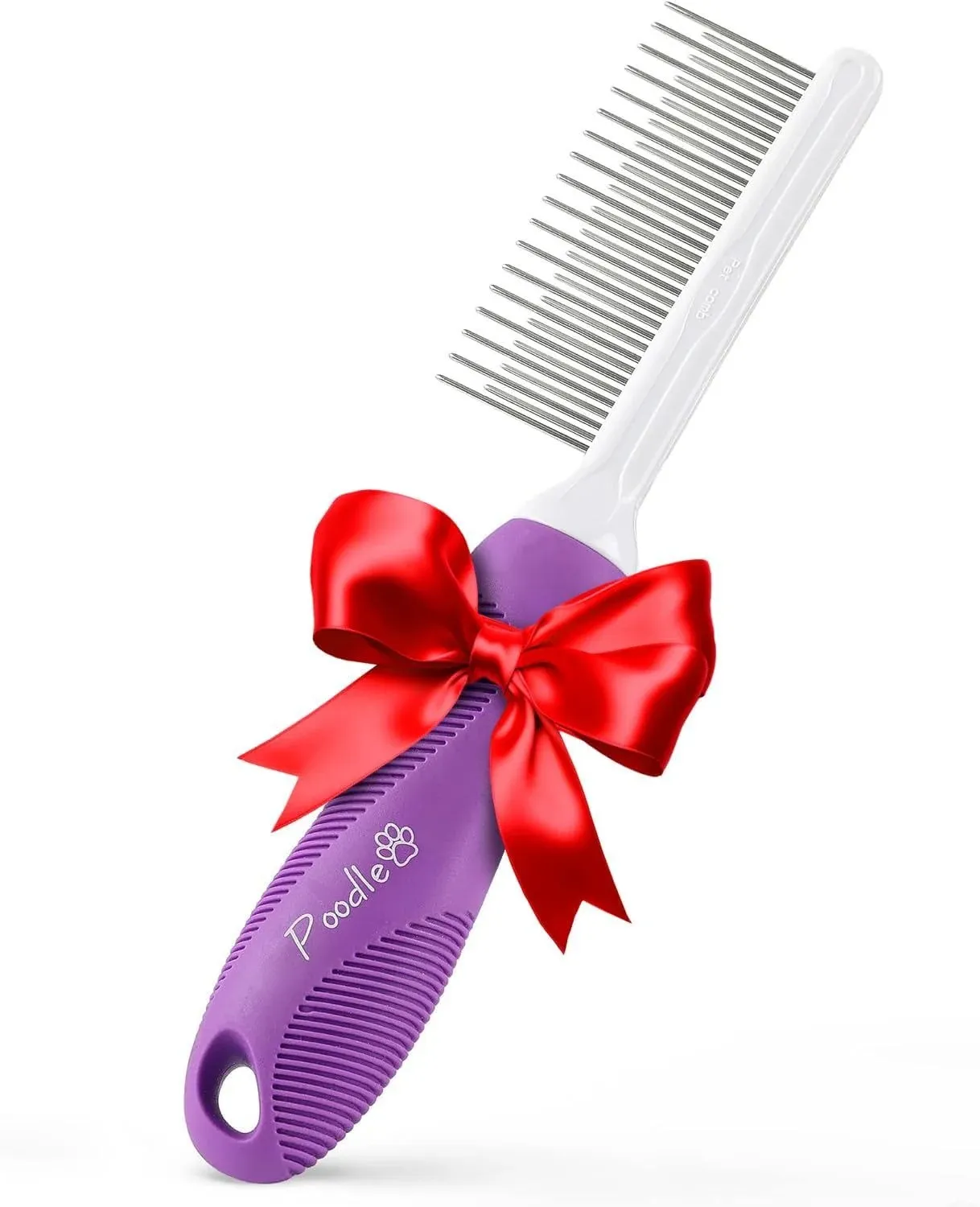 Detangling Pet Comb with Long & Short Stainless Steel Teeth for Removing Matted ...