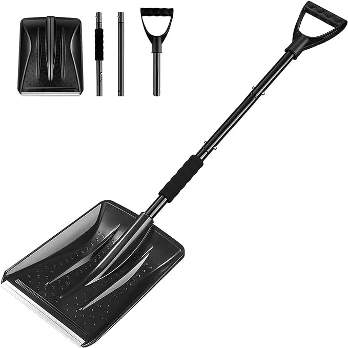 PLACHIDAY Snow Shovel, 2024 New Upgrade Large-capacity Lightweight Aluminum Portable Snow Shovel, Parent-child Playing Snow Shovel, Shovel for Garden