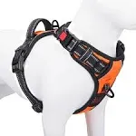 PHOEPET No Pull Dog Harness Reflective Front Clip Vest with Handle,Adjustable 2 Metal