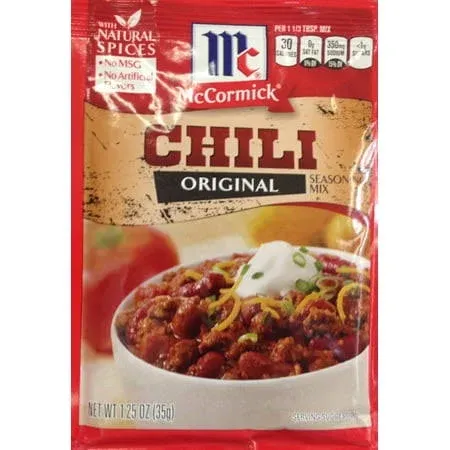 McCormick Original Chili Seasoning Mix 1.25oz (10 Packets), Size: 1.25 Ounce ...