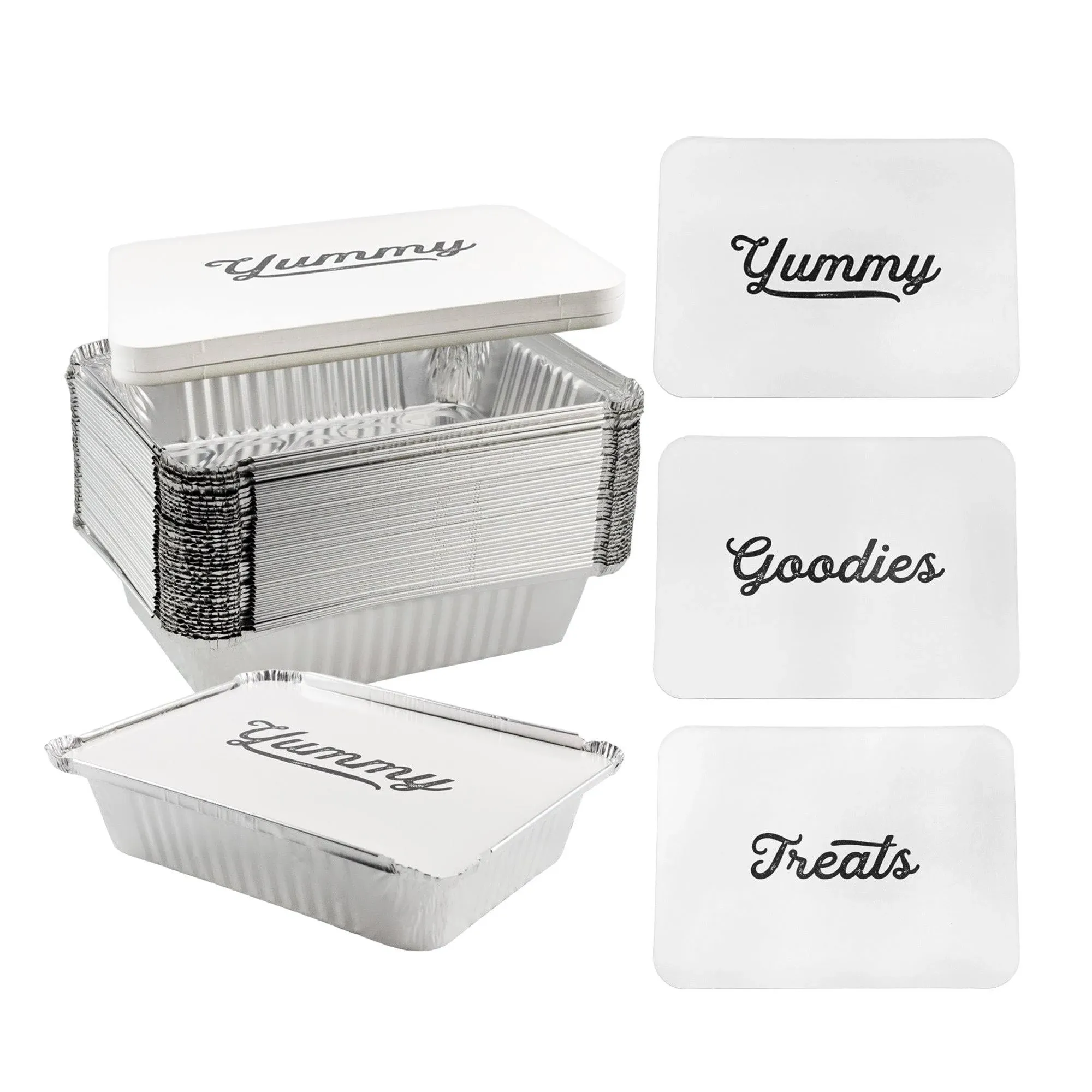 Bakery Takeout Containers 36 pk, Rustic Farmhouse Foil Pan Containers w/ Lids