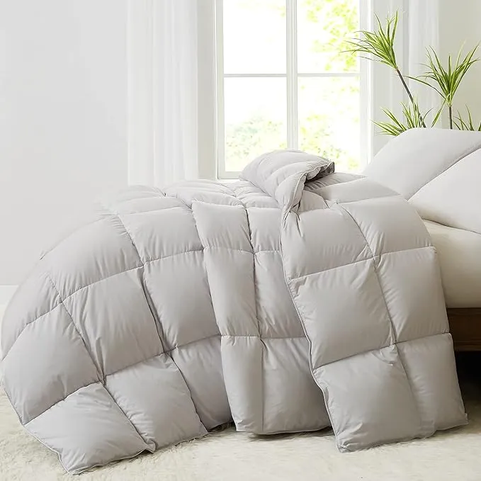 Homemate Goose Feather Down Comforters Duvet Inserts Queen Size - White Duvet Co