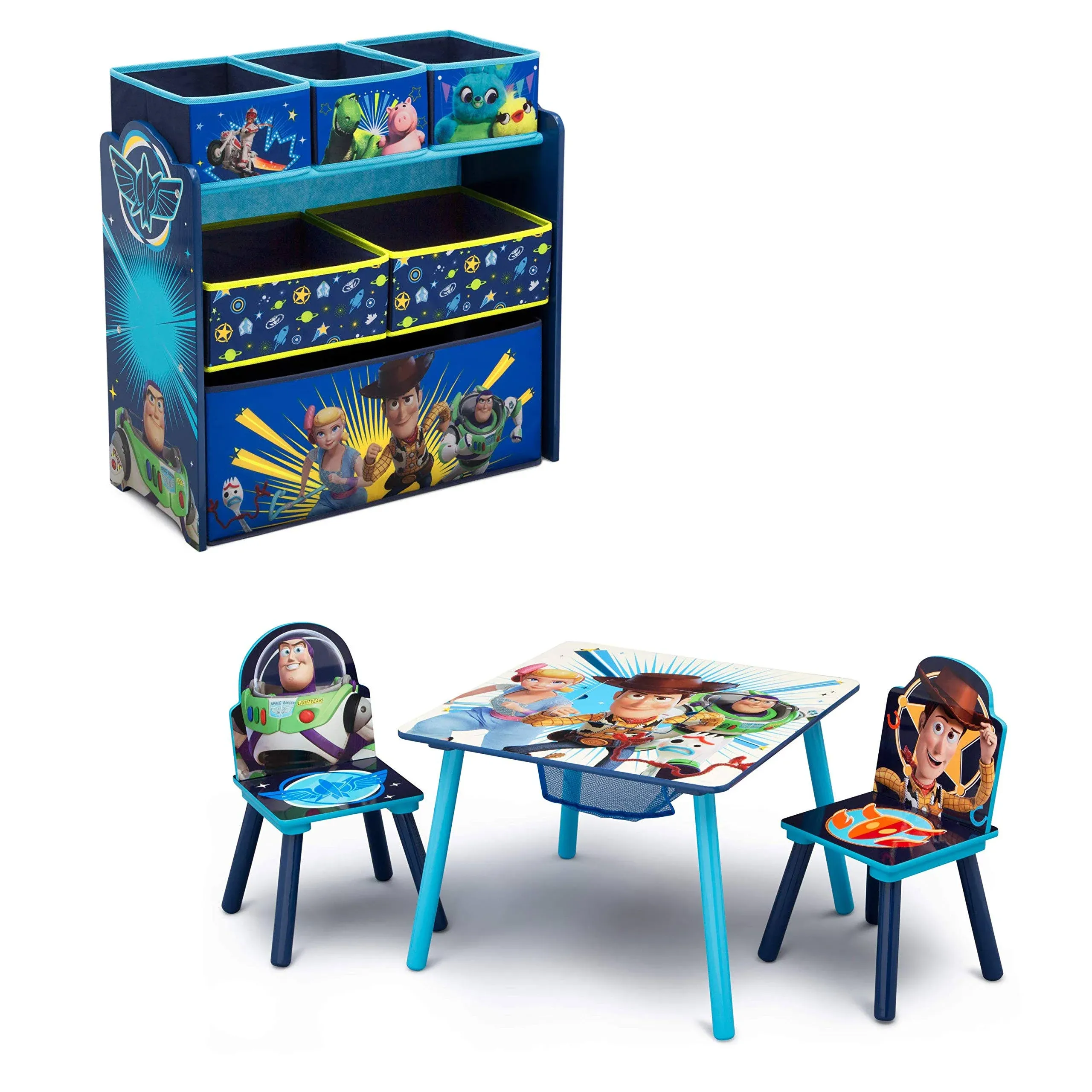 Delta Children Kids Table and Chair Set with Storage (2 Chairs Included) Plus ...