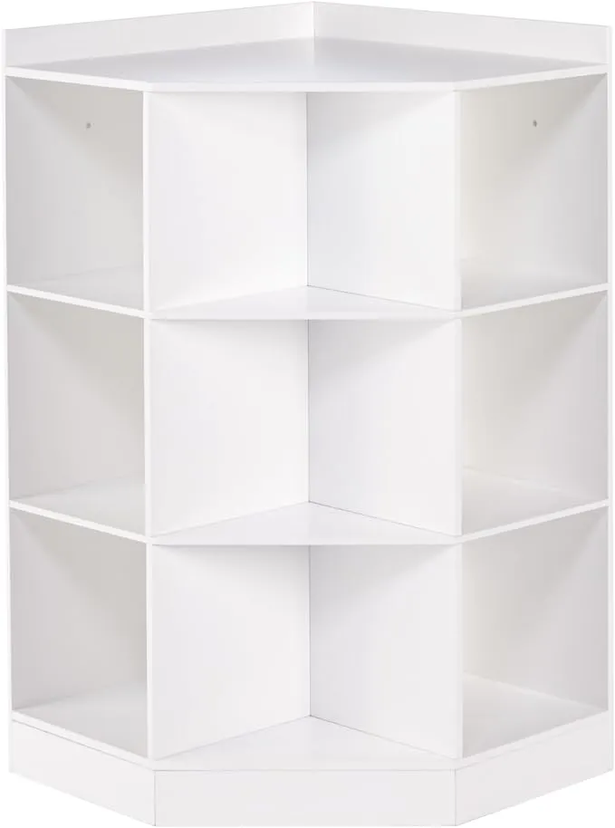 RiverRidge - Kids 6-Cubby, 3-Shelf Corner Cabinet - White