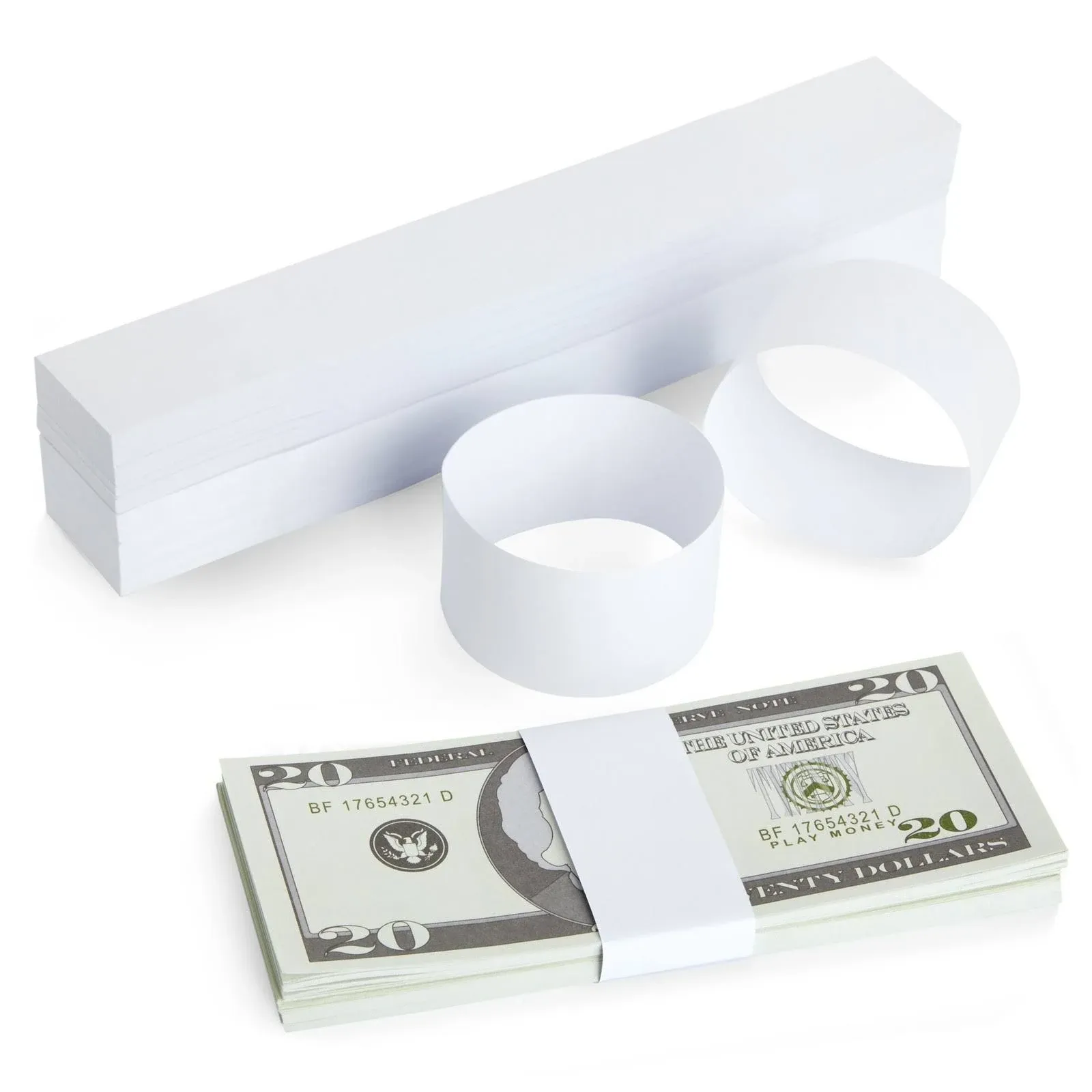 300 Pack Money Bands for Cash, Blank Self-Adhesive Currency Straps, Bill Wrapper