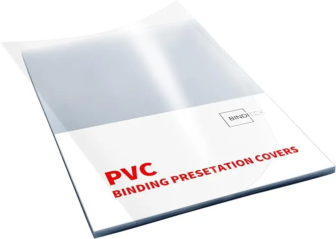 Binditek 100 Pack Clear PVC Binding Presentation Covers, 10 Mil Report Cover for Business Documents, School Projects 8-1/2 x 11 Inches, Letter Size