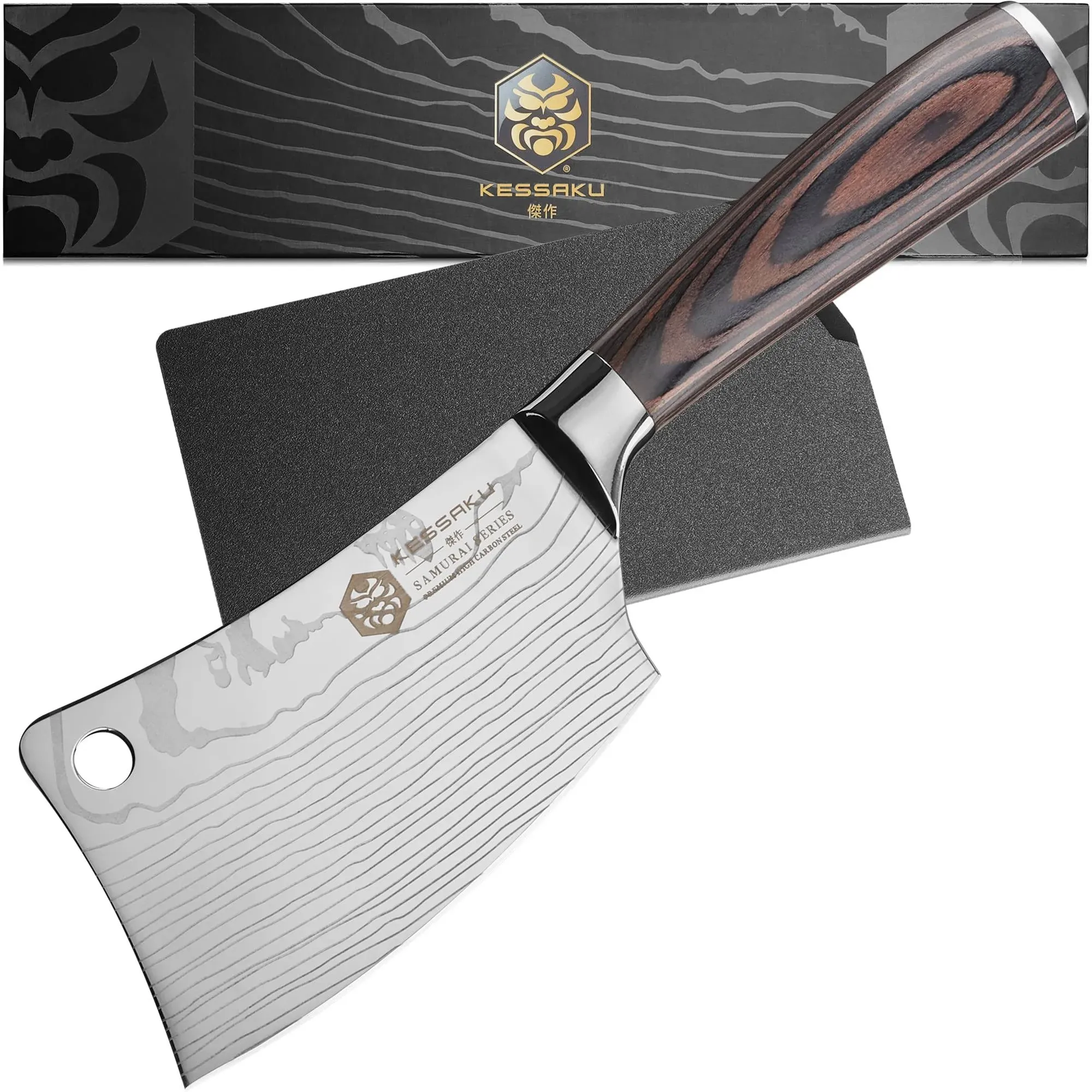 Kessaku 4.5&#034; Mini Meat Cleaver Butcher Knife - Samurai Series - Stainless Steel