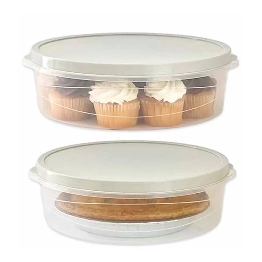 Evelots Set of 2 Pie Keepers Clear Plastic Food Storage Containers Holds 10 inch Cakes, Pies, Pastries