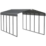 Arrow Carports Galvanized Steel Carport, Full-Size Metal Carport Kit, 12' x 24' x 9', Charcoal