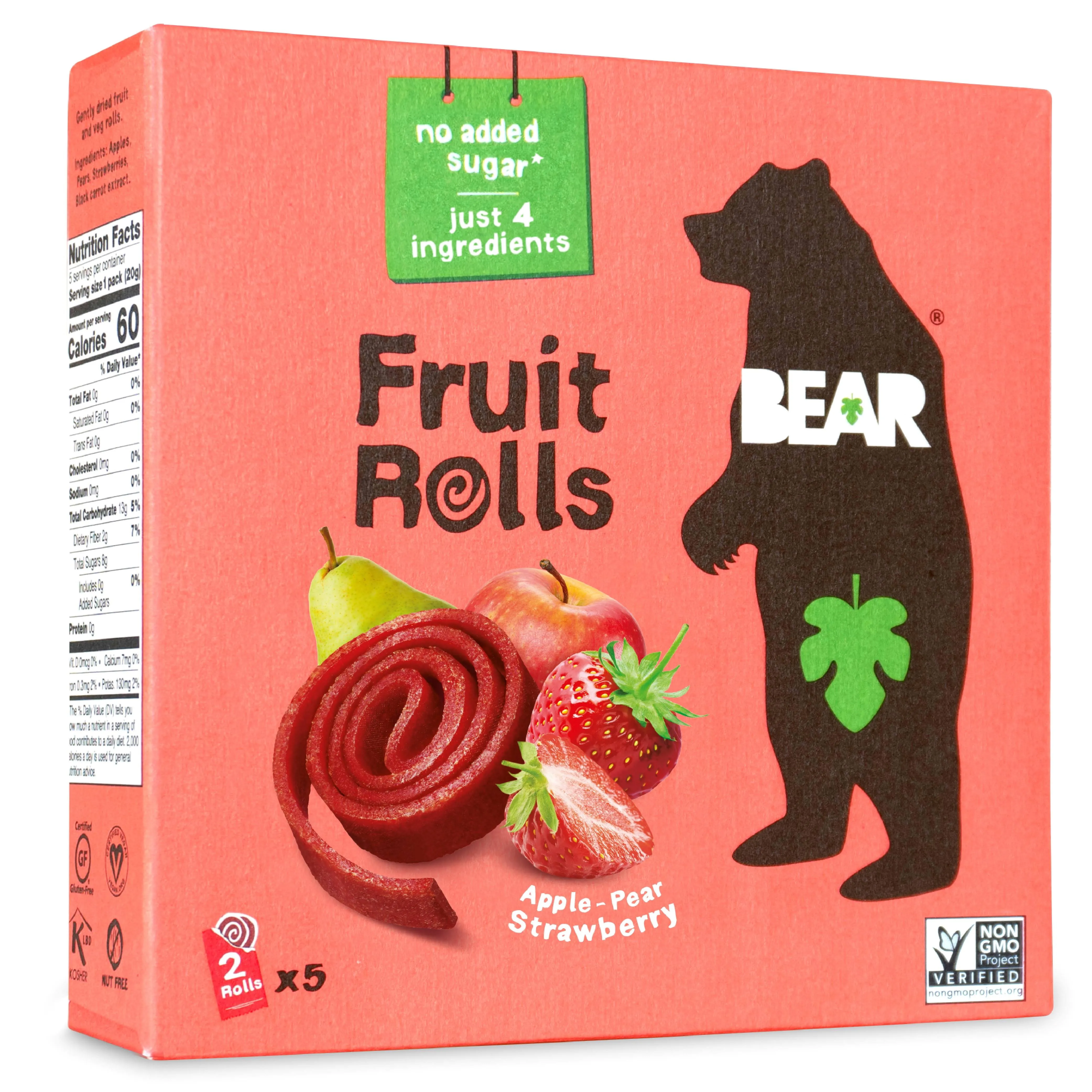 BEAR Yoyos Fruit Rolls, Strawberry