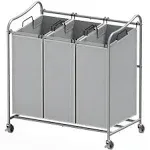 3-Bag Laundry Sorter Cart Portable Laundry Hamper Basket Organizer Clothes NEW