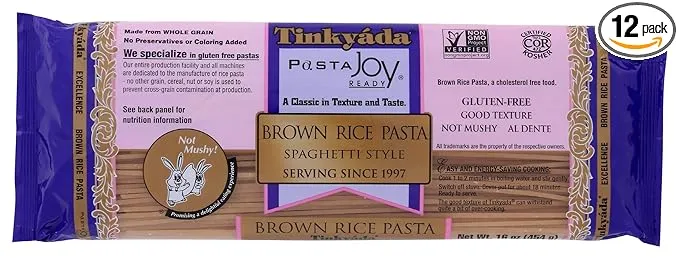 Tinkyada Brown Rice Pasta, Spaghetti, 1 Pound (Pack of 12)