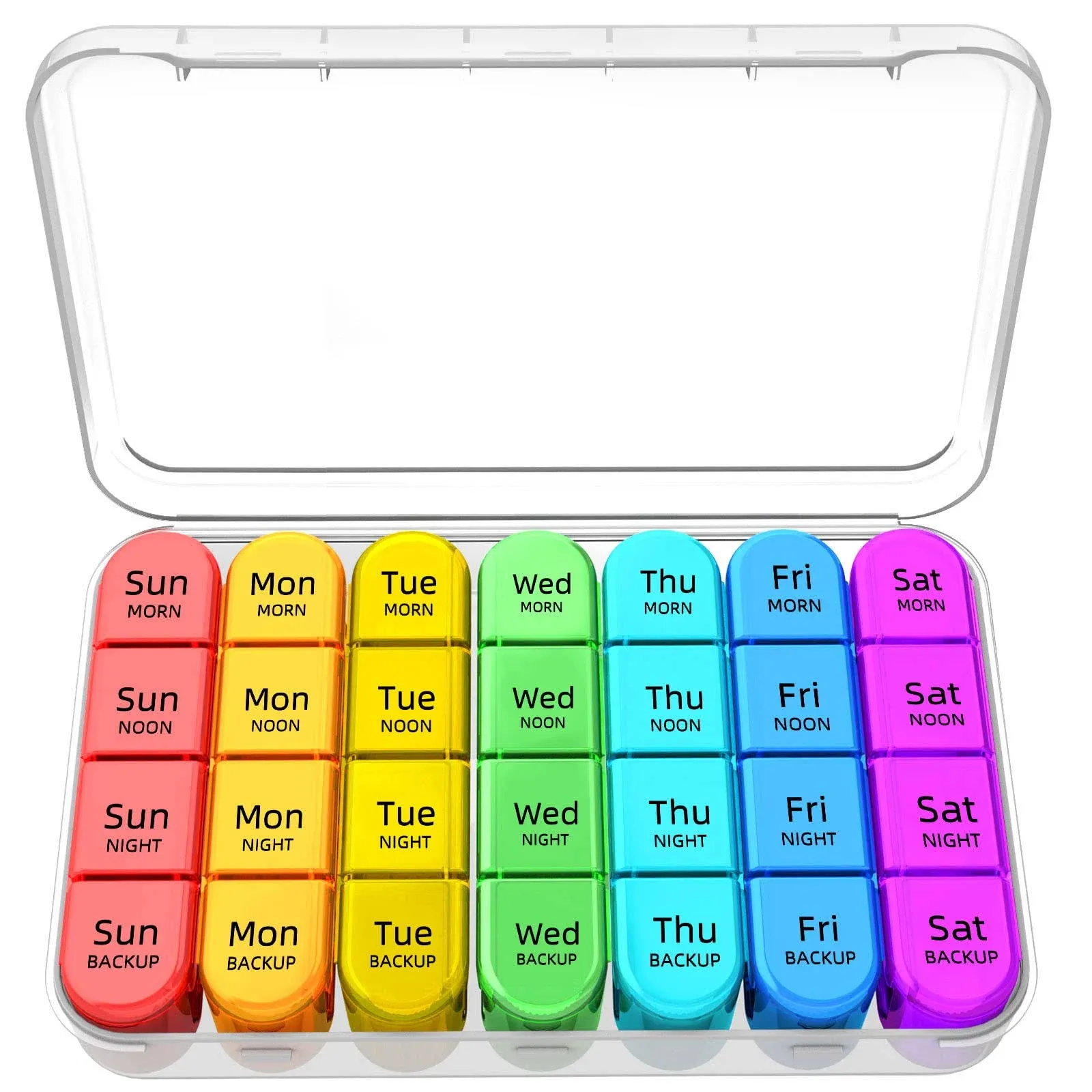 Zoksi Weekly Pill Organizer 4 Times A Day, 7 Day Pill Box, Large Travel Pill Case ...