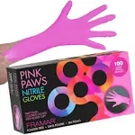 Framar Pink Paws Nitrile Gloves Large (100)