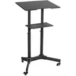 Vivo Black Steel Mobile 24" Height Adjustable Multi-Purpose Rolling Podium, Lectern, and Laptop Workstation (CART-V03E)