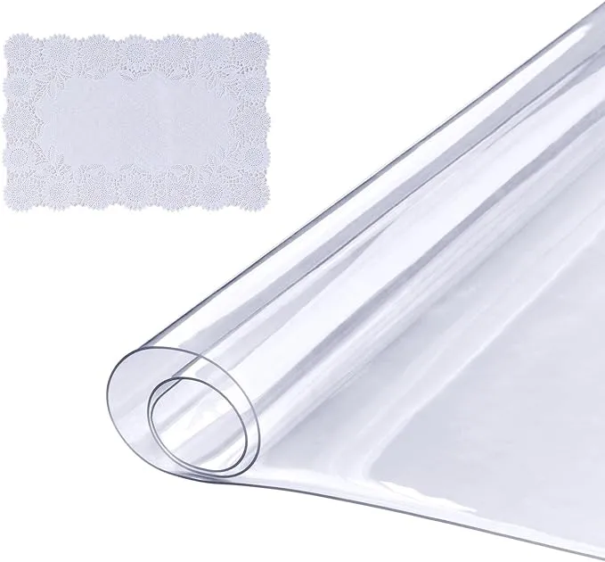 VEVOR 24x 48 in. Clear Table Cover Protector 1.5 mm Thick PVC Plastic Tablecloth