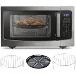 1.5 cu. ft. in Black Stainless Steel 1000 Watt Countertop Microwave Oven with Air Fryer, Convection, Smart Sensor