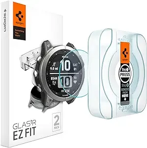 Spigen Tempered Glass Screen Protector [GlasTR EZ FIT] designed for Garmin Fenix 7 / Fenix 7 Solar / Fenix 7 Sapphire Solar / Fenix 7 Pro / Fenix 7 Pro Solar / Fenix 7 Pro Sapphire Solar / Epix(Gen 2) / Epix Pro[47mm] - 2 Pack