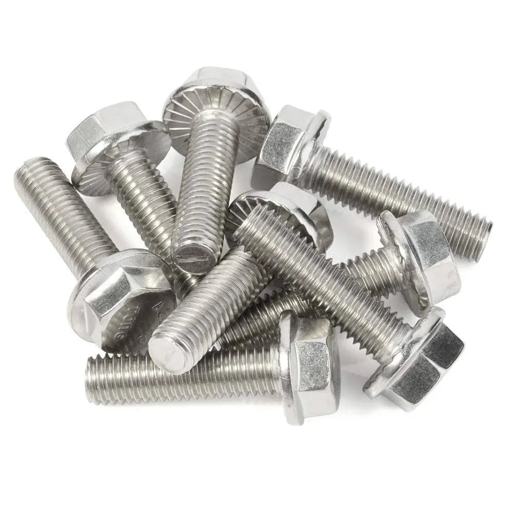 M6 X 16mm Flanged Hex Head Bolts Flange Hexagon Screws Stainless Steel 188 304