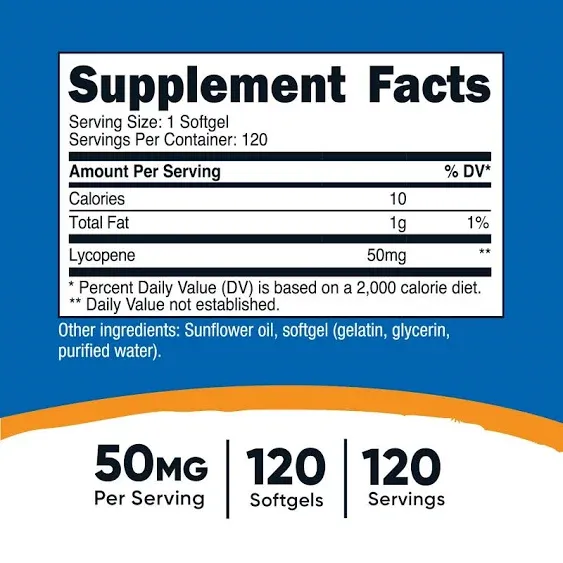 Nutricost Lycopene (20mg) 120 Softgels - Gluten Free, Non-GMO