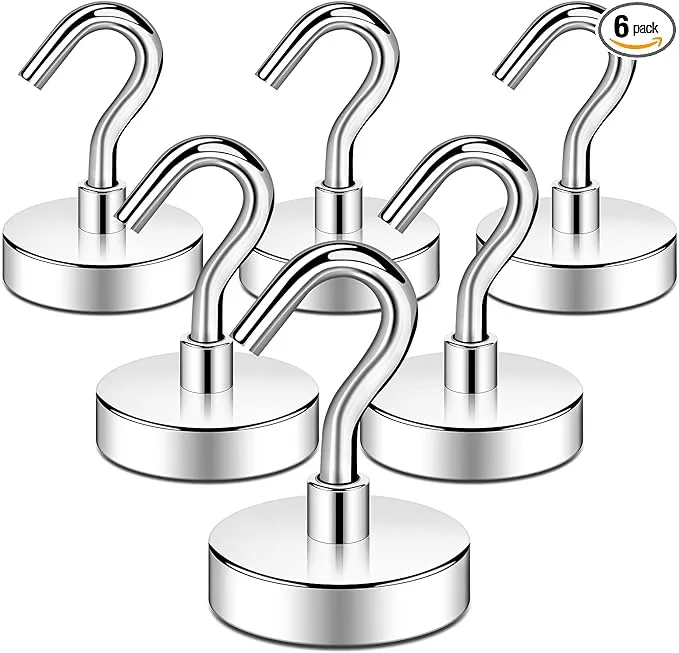 Magnetic Hooks Heavy Duty, 80 LBS Neodymium Magnet Hooks for Home, Kitchen, Work