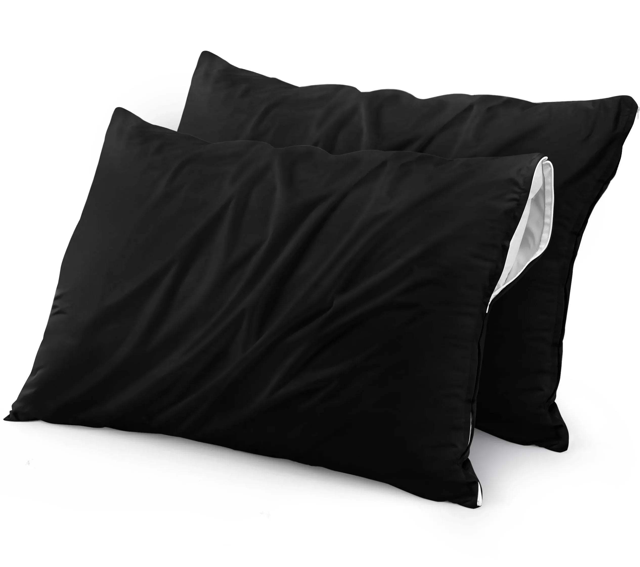 Utopia Bedding Waterproof Zippered Pillow Encasement (2 Pack) King Black - Bed Bug Proof Pillow Encasement 20 x 38 Inches