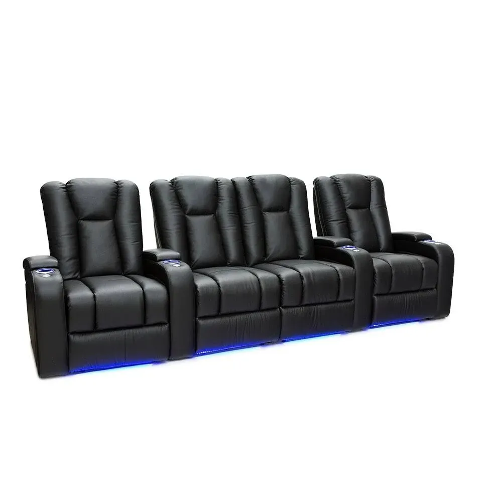 Seatcraft Serenity Leather Home Theater Seating - Power Recline - Tray Tables ...