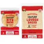 Joseph's 2-Pack Value Variety Bundle, Flax Oat Bran Whole Wheat Lavash Bread (4 Lavash Squares Total) and Pita Bread (6 Pita Loaves Total), Fresh Baked