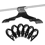 12 Pcs Travel Hangers - Portable Folding Clothes Hangers Travel Accessories Foldable Clothes Drying Rack for Travel (Black)