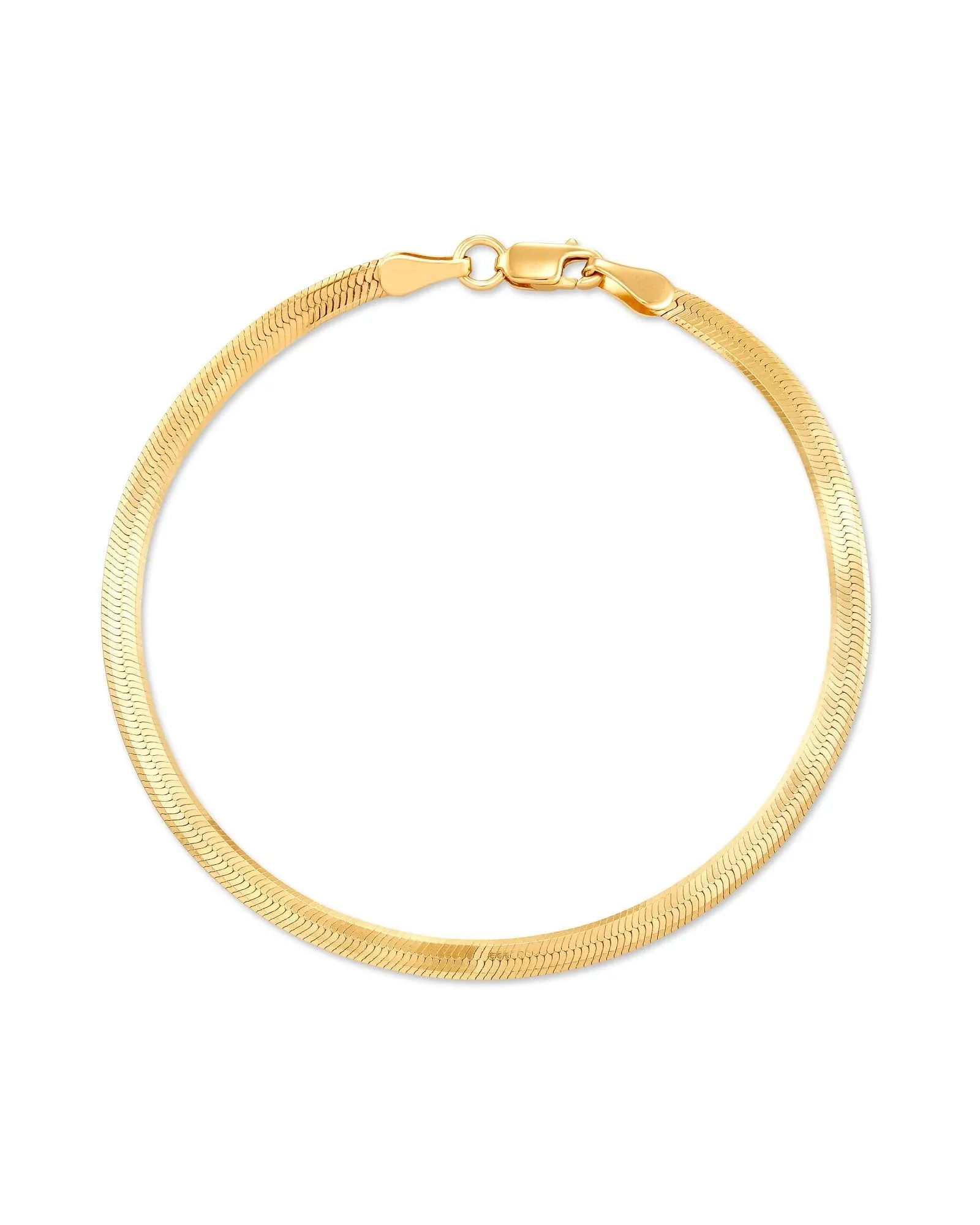 Herringbone Chain Bracelet in 18k Yellow Gold Vermeil